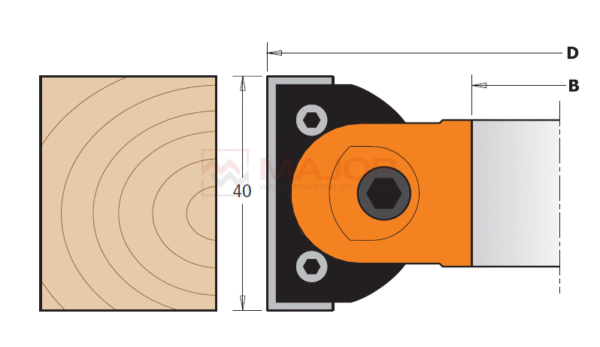 694.018.35 Adjustable Chamfer Cutter Heads with Positive Stop
